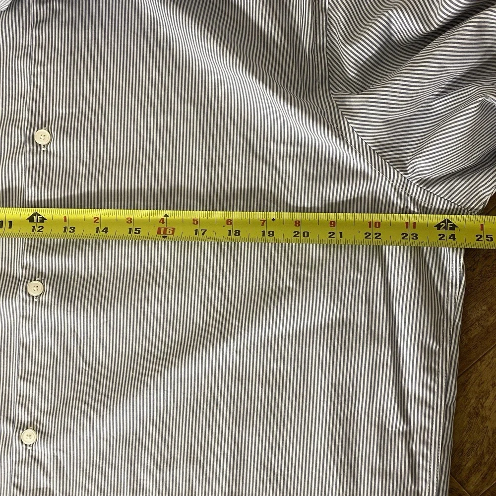 Banana Republic Slim‎ Fit XL Tall Men's Button Up Blue White Striped